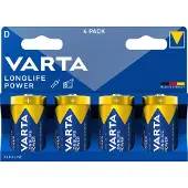 Varta Long Life Power D batterij 4 pack