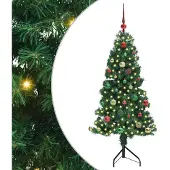 vidaXL Hoek Kunstkerstboom met 150 LED Groen 150 cm PVC en Metalen