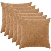 vidaXL Kussensloop 6 st HEERLEN Beige 65 x 65 cm Bouclé