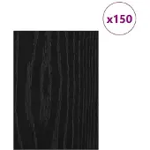 vidaXL Dekoplatten, 150 stuks, zwart, eikenlook, 15 x 21 x 0,27 cm
