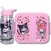 Kuromi Lunchset 2-Delig – Broodtrommel & Glitter Drinkfles – BPA Vrij – & My Melody – Roze