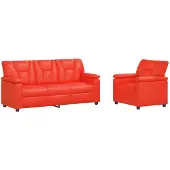 vidaXL Bankstel 2 pcs Rood Kunstleer