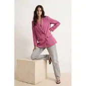 Trendyol TRENDYOLMİLLA Dames Roze Effen Lang Regular fit Blazers