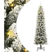vidaXL Kunstkerstboom met 300 LED's en sneeuw 210 cm
