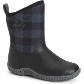 Muck Boots Muckster II Mid Rubberen Zwart/Grijze Geruite Regenlaarzen