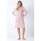 Hajo Premium katoen dames nachthemd roze gemêleerd | Maat 44/46