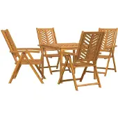 vidaXL Tuin Eettafel Set 5 st Bruin 90 x 90 x 74 cm