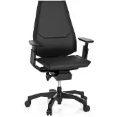 Hjh OFFICE GENIDIA BLACK Leder - High end bureaustoel Zwart
