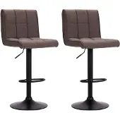 vidaXL Barkrukken 2 st stof taupe
