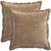 vidaXL Kussensloop 2 st HOUTEN Bruin 40 x 40 cm Chenille Stof
