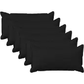 vidaXL Kussensloop 6 st HOUTEN Zwart 40 x 80 cm Faux Linnen