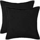 vidaXL Kussensloop 2 st HOUTEN Zwart 70 x 70 cm Bouclé