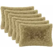 vidaXL Kussen 6 st HEERLEN Lichtgrijs 40 x 60 cm PV Fleece