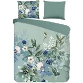 Muller Textil Good Morning Dekbedovertrek "Farren" - Groen - (200x220 cm) - 100% Katoen