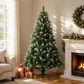 vidaXL Kunstkerstboom 210 cm PVC en Metalen Groen