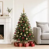 vidaXL Kerstballenset 111 st Goud en wijnrood 6 cm Polystyreen