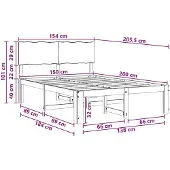 vidaXL Tweepersoonsbed met hoofdbord ROSTOCK Wit 150 x 200 cm