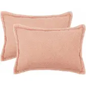 vidaXL Kussensloop 2 st HOUTEN Roze 50 x 75 cm Bouclé