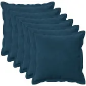 vidaXL Kussen met kussen HOUTEN 6 st Blauw fluweel