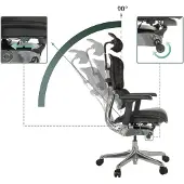 Hjh OFFICE Bureaustoel / directiestoel ERGOHUMAN GEN2 stof zwart