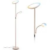 Briloner Vloerlamp Sira, dimbaar, crème / amber, Werkkamer / Kantoor, metaal, Modern, vloerlamp