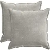 vidaXL Kussensloop 2 st HOUTEN Lichtgrijs 80 x 80 cm Chenille Stof