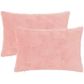 vidaXL Kussensloop 2 st HEERLEN Roze 50 x 80 cm Nep Konijnenbont