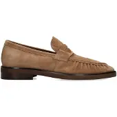 Manfield - Heren - Taupe suède crinkle loafers - Maat 43