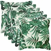 vidaXL Kussensloop 6 st HOUTEN Bladpatroon 40 x 40 cm Polyester