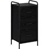 vidaXL Dressoir Zwart eiken 97 x 33 x 81 cm Bewerkt hout