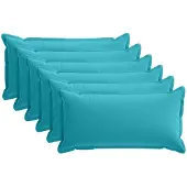 vidaXL Kussensloop 6 st HOUTEN Turquoise 40 x 80 cm Polyester