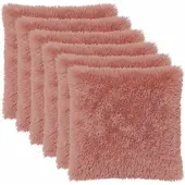 vidaXL Kussensloop 6 st HEERLEN Roze 55 x 55 cm PV Fleece