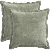 vidaXL Kussensloop 2 st HOUTEN Groen 40 x 40 cm Chenille Stof