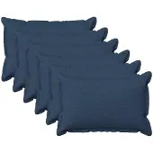 vidaXL Kussensloop 6 st HOUTEN Blauw 50 x 80 cm Faux Linnen