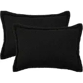 vidaXL Kussensloop 2 st HOUTEN Zwart 50 x 75 cm Bouclé