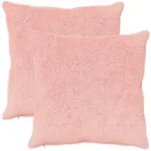 vidaXL Kussensloop 2 st HEERLEN Roze 80 x 80 cm Nep Konijnenbont