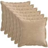 vidaXL Kussensloop 6 st HOUTEN Taupe 35 x 35 cm Chenille Stof