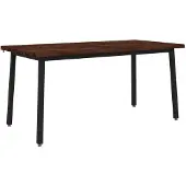 vidaXL Eettafel met levendige rand 160 x 90 x 75 cm Donkerbruin