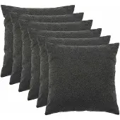 vidaXL Kussensloop 6 st HEERLEN Donkergrijs 55 x 55 cm Bouclé