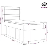 vidaXL Boxspringbed met matras en hoofdeinde, crème, 90 x 200 cm, stof