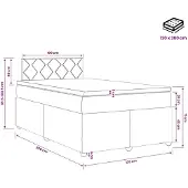 vidaXL Boxspringbed met matras Lichtgrijs 120 x 200 cm Stof