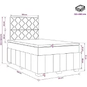 vidaXL LED boxspringbed met matras, lichtgrijs, 120 x 190 cm, gestoffeerd