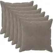 vidaXL Kussensloop 6 st HOUTEN Lichtgrijs 65 x 65 cm Fluweel