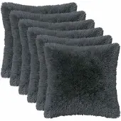 vidaXL Kussen 2 st HEERLEN Antraciet 30 x 30 cm PV Fleece