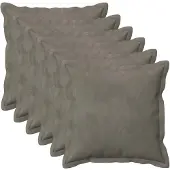 vidaXL Kussensloop 6 st HOUTEN Lichtgrijs 50 x 50 cm Fluweel