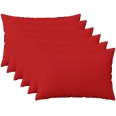 vidaXL Kussensloop 6 st HEERLEN Rood 50 x 75 cm Stof
