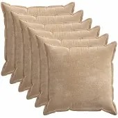 vidaXL Kussensloop 6 st HOUTEN Taupe 60 x 60 cm Chenille Stof
