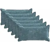 vidaXL Kussensloop 6 st HOUTEN Blauw 40 x 70 cm Chenille Stof