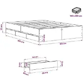 vidaXL Bedombouw met opslag Artisan eiken 150 x 200 cm Bewerkt hout