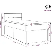 vidaXL Boxspringbed met matras Crèmekleurig 90 x 200 cm Stof